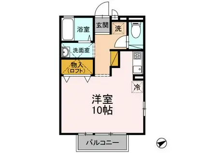 エクセル(ワンルーム/2階)の間取り写真