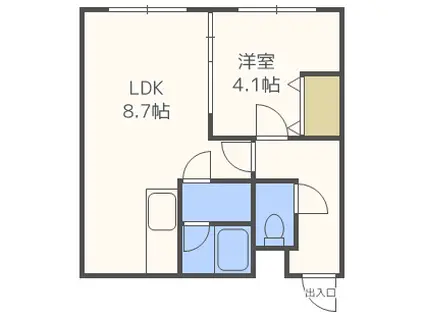 シングルステージ北大前(1LDK/2階)の間取り写真