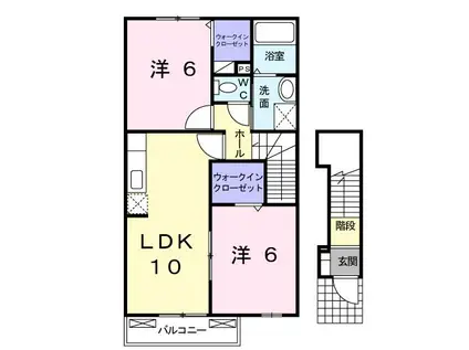 ジェルメブリアンA(2LDK/2階)の間取り写真