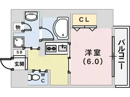 YAMATE435(1K/5階)の間取り写真