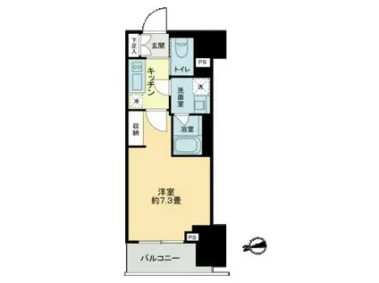 ザ・ライオンズフォーシア鶴見(1K/2階)の間取り写真