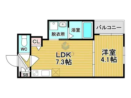 LIERRE(1DK/3階)の間取り写真