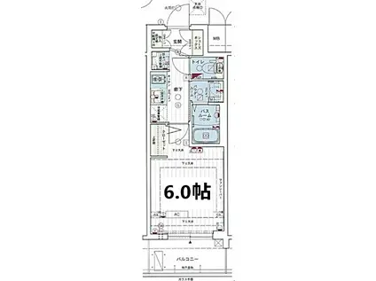 エステムコート名古屋新栄IIアリーナ(1K/13階)の間取り写真
