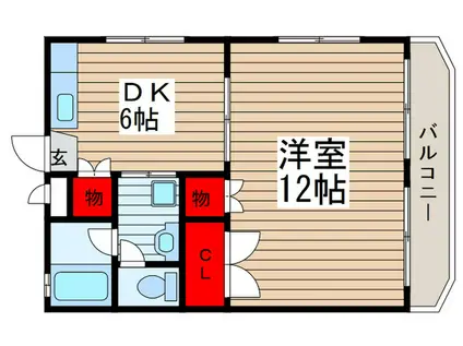 第3プローデンス前原(1DK/1階)の間取り写真