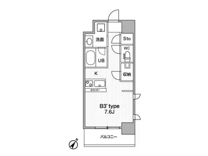 ジェーエムエフレジデンス町田(ワンルーム/1階)の間取り写真