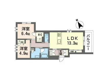 ウィステリアガーデン(2LDK/3階)の間取り写真