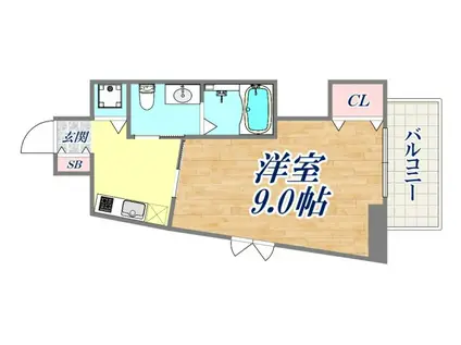 ビエント花隈(1K/5階)の間取り写真