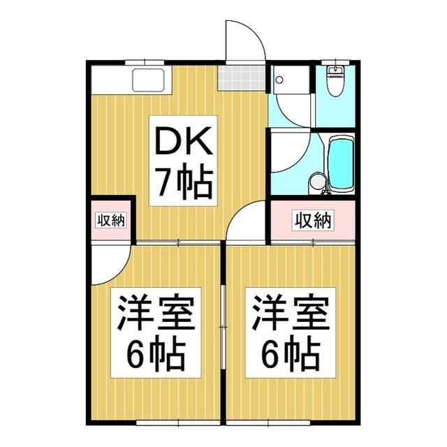 サンヒルズひらさわ(2DK/2階)の間取り写真