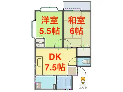 リレイション氷取沢II(2DK/1階)の間取り写真