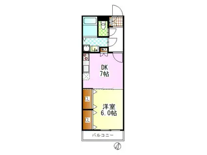 ESPERANZA(1DK/2階)の間取り写真