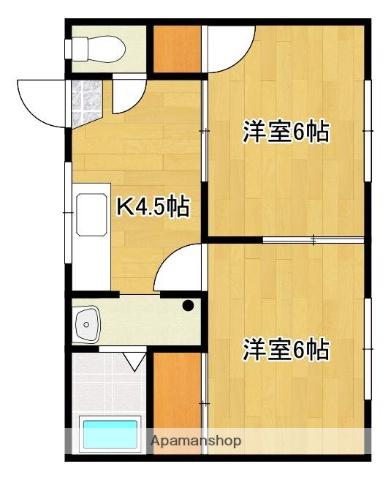 ハイツひろよし(2K/2階)の間取り写真