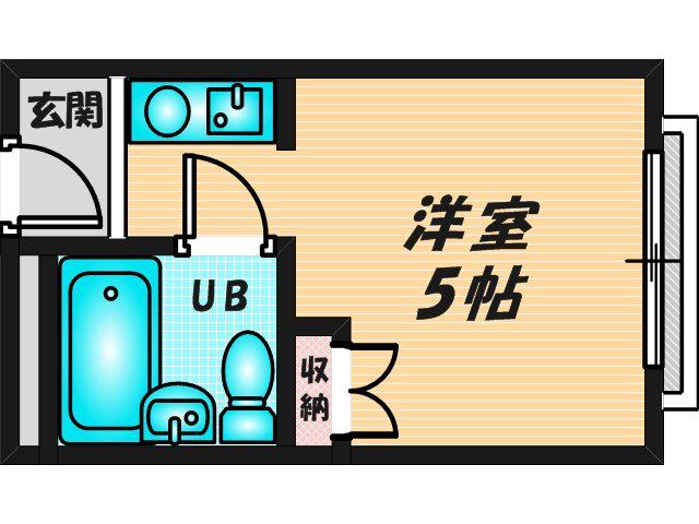 プレアール小若江(ワンルーム/1階)の間取り写真