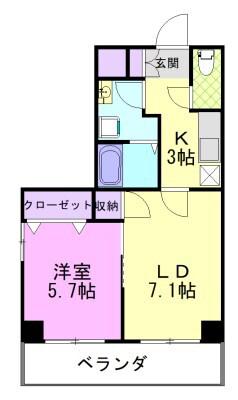 サンヴァーリオ宇都宮駅前(1LDK/9階)の間取り写真