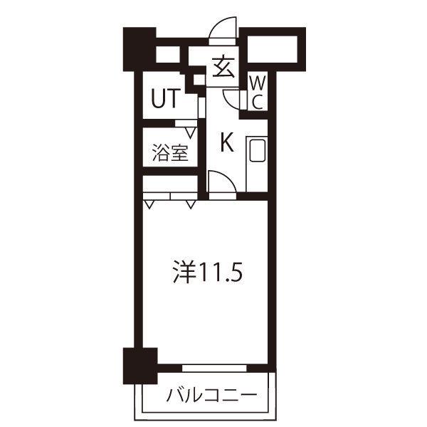 TQレジデンス名古屋錦(1K/12階)の間取り写真