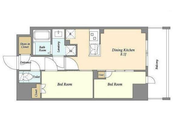 AUGUSTA RESIDENCE 新小岩(2DK/11階)の間取り写真