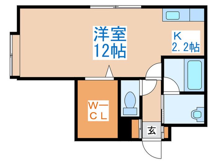 ミレニアムハイツ(1K/1階)の間取り写真