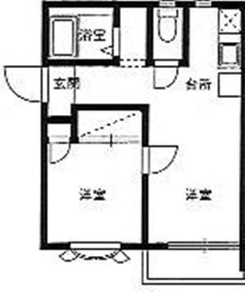 FOREST-A(1DK/2階)の間取り写真