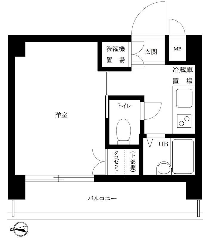 ルーブル上北沢(1K/7階)の間取り写真