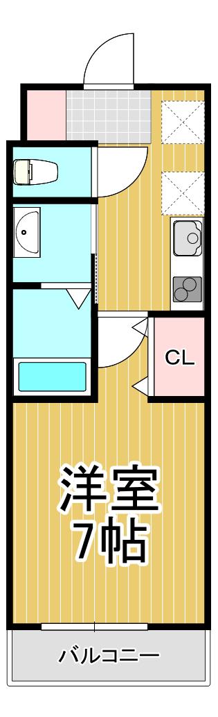 AILE南塚口5(1K/4階)の間取り写真
