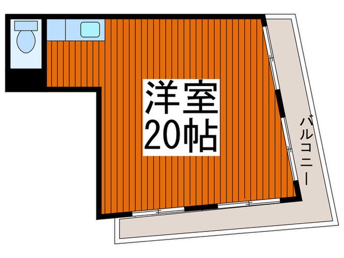 若菜ビル(ワンルーム/2階)の間取り写真