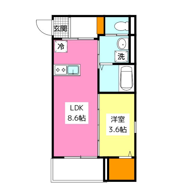 ROBOT HOME 井尻IV(1LDK/2階)の間取り写真