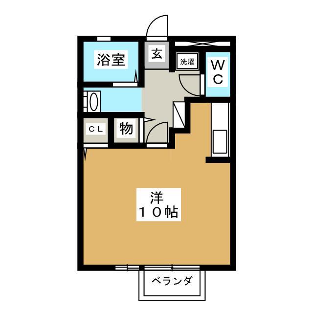 アベリヤ(ワンルーム/2階)の間取り写真