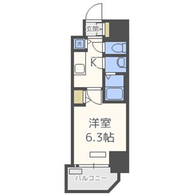 プレサンス扇町駅前(1K/5階)の間取り写真