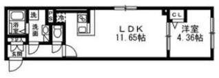 SOLASIA RESIDENCE 武蔵小山(1LDK/4階)の間取り写真