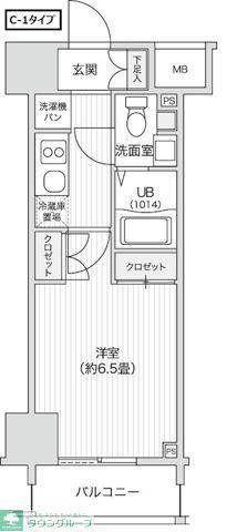 レジディア笹塚II(1K/10階)の間取り写真