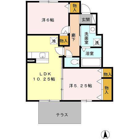 ティンカーベル(2LDK/1階)の間取り写真