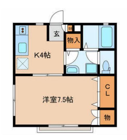 エクセレントエスパス(1K/2階)の間取り写真