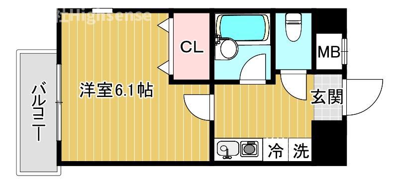 ラ セレナ(1K/7階)の間取り写真