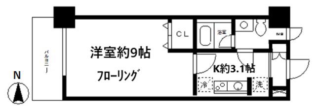 バウ ハウス(1K/3階)の間取り写真