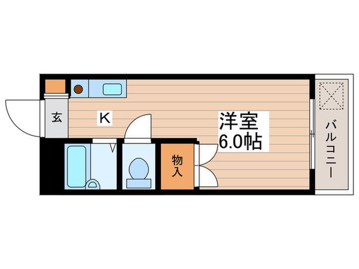 リッツマリオット(1K/3階)の間取り写真