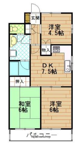 洋光台田中ビル(3DK/2階)の間取り写真