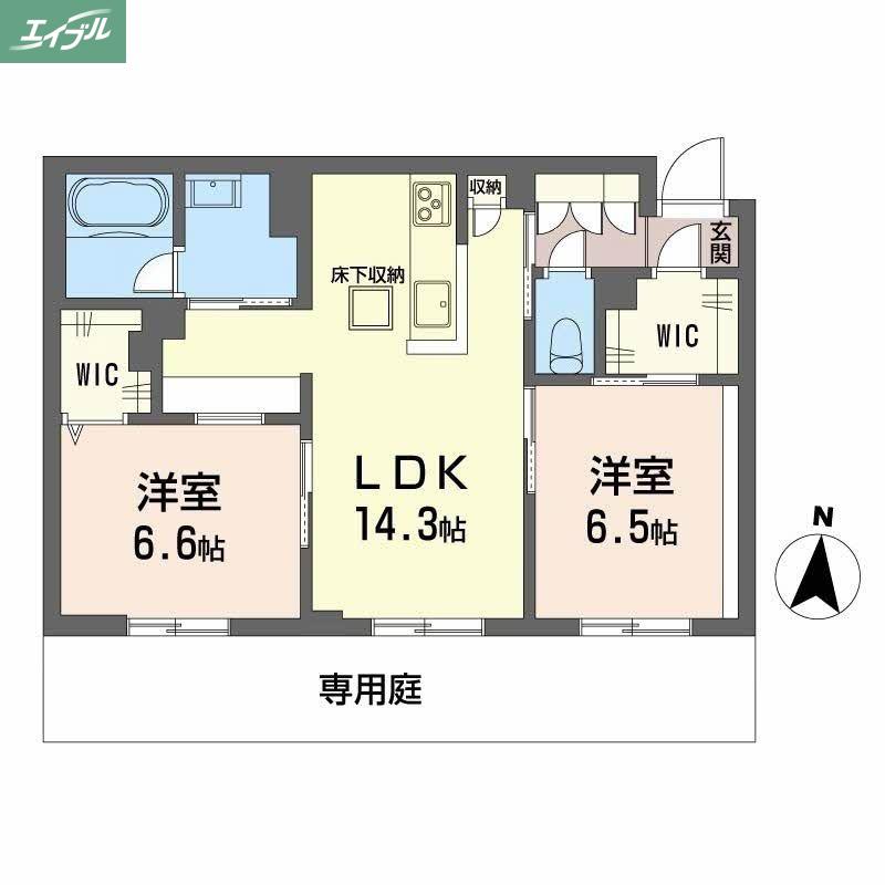 レーベンエイトII(2LDK/1階)の間取り写真