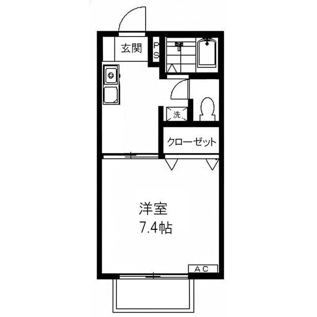 ハイム細小路II(1K/1階)の間取り写真