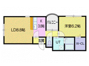 DREAMHILLS(1LDK/2階)の間取り写真