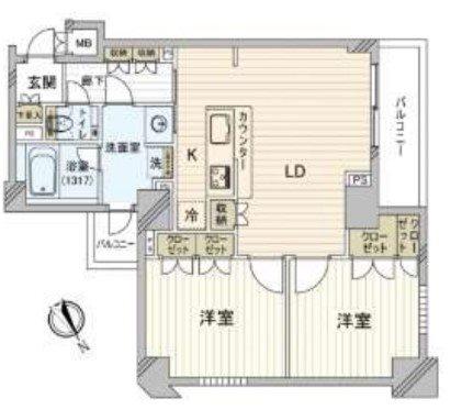 ルーブル赤羽西(2LDK/2階)の間取り写真