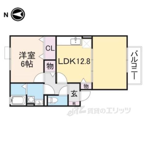 グランド郡山(1LDK/2階)の間取り写真
