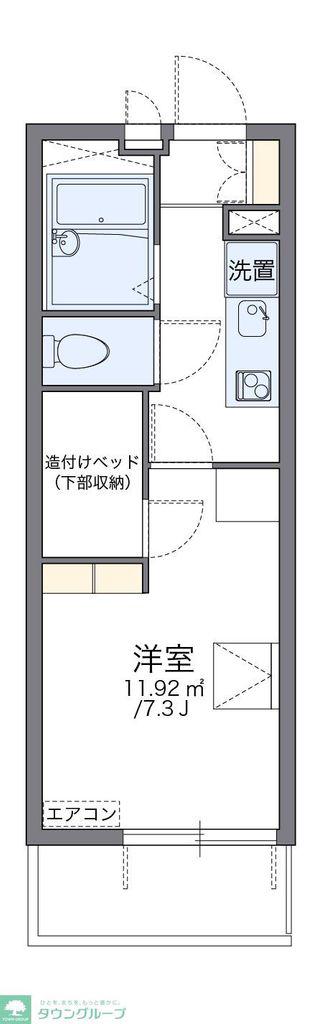 レオパレスリオII(1K/3階)の間取り写真