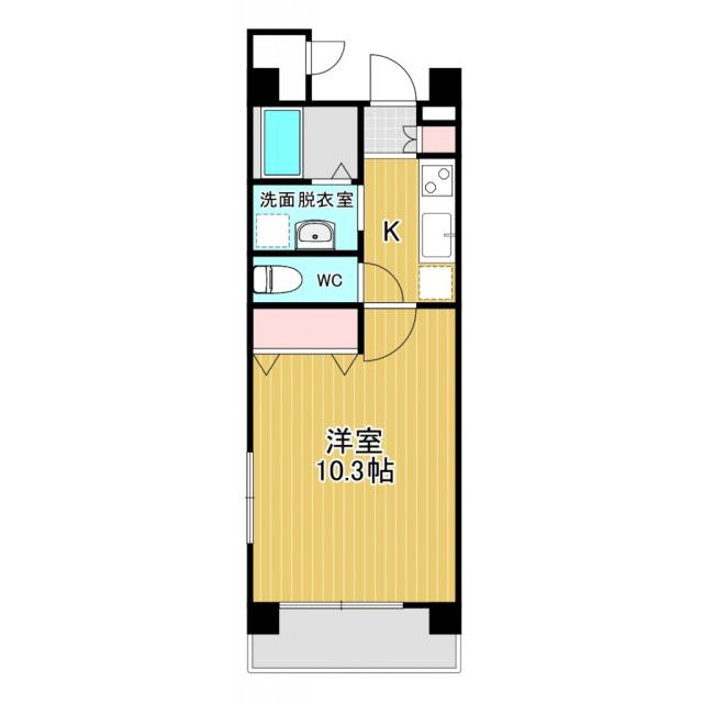 サンパティーク小松島(1K/2階)の間取り写真