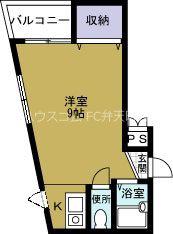 アヴァンス弁天町II(1K/5階)の間取り写真