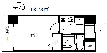 エスリード神戸(1K/7階)の間取り写真