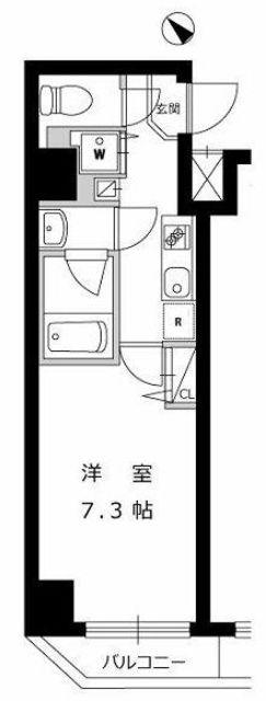 ハーモニーレジデンス田町(1K/4階)の間取り写真