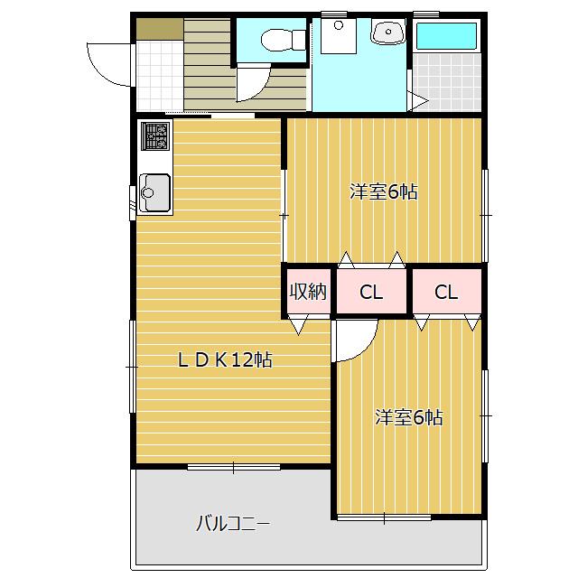 メゾンベル(2LDK/1階)の間取り写真