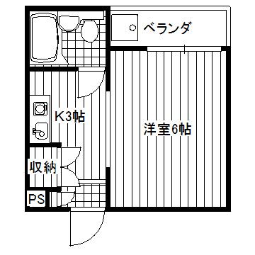 ラビアン御幸(1K/2階)の間取り写真