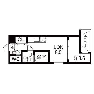 MOVE中村公園PREMIO(1LDK/2階)の間取り写真
