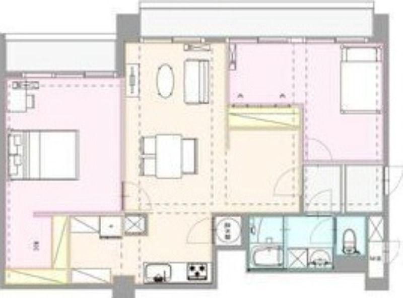 ハイツサンライズ(2LDK/12階)の間取り写真