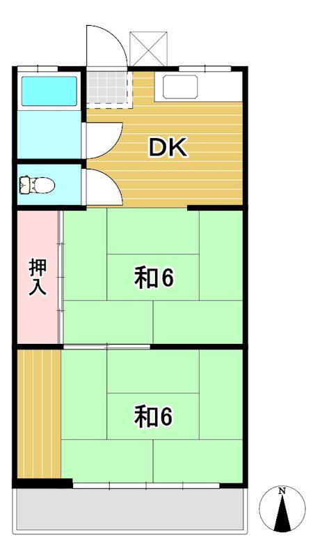 内山商店ビル(2DK/2階)の間取り写真
